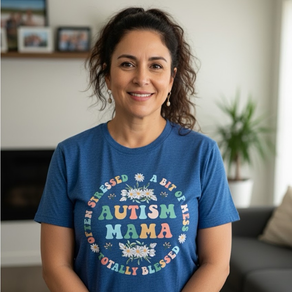Autism Mama Blue Large Short Sleeve Tee